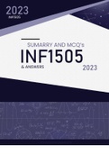 INF1505 - SUMMARY 2023 + POSSIBLE MCQ AND ANSWERS