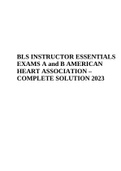 BLS INSTRUCTOR ESSENTIALS EXAMS A and B AMERICAN HEART ASSOCIATION – COMPLETE SOLUTION 2023