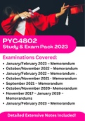 PYC4802 Study and Exam Pack: Past Psychopathology Exam Answers (2017-2023) and Detailed Notes, get that Distinction! (Updated March 2023)