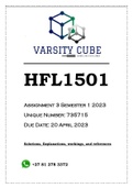 HFL1501 Assignment 3 (QUIZ) Semester 1 2023 (735715)