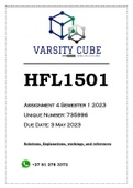 HFL1501 Assignment 4 (QUIZ) Semester 1 2023 