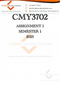 Exam (elaborations) CMY3702 CRIME TYPOLOGIES (CMY3702) 