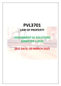 PVL3701 ASSIGNMENT 01 SOLUTIONS, SEMESTER 1, 2023