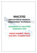 MAC3702 Assignment 01 Solutions Semester 1 2023