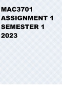 MAC3701 Assignment 1 Semester 1 2023 