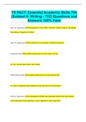 TX PACT: Essential Academic Skills 700 (Subtest II: Writing - 702) Questions and Answers 100% Pass