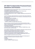 ATI 2023 Fundamentals Proctored Exam Questions and Answers
