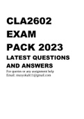 CLA2602 EXAM PACK 2023
