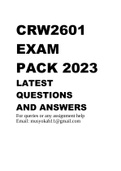 CRW2601 EXAM PACK 2023