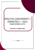 MNG3702 ASSIGNMENT 1 SEMESTER 1 – 2023 (615972)