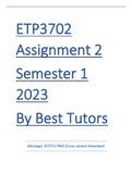 ETP3702 Assignment 2 2023 Solutions semester 1 (724225)