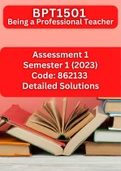 BPT1501 Assignment 1 (Unique code:862133) Answers Semester 1 2023 