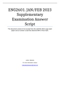 ENG2601. Jan/Feb 2023 Supplimentary Exam Answer Script.