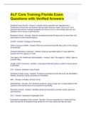 ALF Core Training Florida Exam Questions with Verified Answers