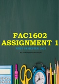 FAC1602 Assignment 1 First Semester 2023