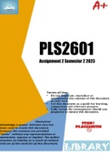 PLS2601 Assignment 2 Semester 2 2023