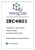 INC4801 Assignment 1 (MCQ) 2023 
