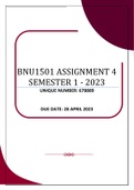 BNU1501 ASSIGNMENTS 1, 2, 3 & 4 SEMESTER 1 - 2023