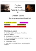 The Gothic- Unseen Analysis Essay HELP BOOKLET