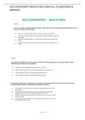 2023 COMMUNITY HEALTH HESI  EXAM ALL 55 QUESTIONS & ANSWERS