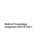  MA170 Unit 1Medical Terminology Assignment