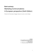 Summary - Marketing Communications: A European Perspective