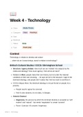 Summary Lectures and Readings - week 4 Technology