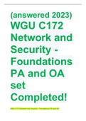 (answered 2023) WGU C172 Network and Security - Foundations PA and OA set Completed!