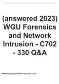 WGU Forensics and Network Intrusion - C702 - 330 Q&A  (answered 2023)
