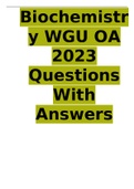  Biochemistry WGU OA 2023 Questions With Answers