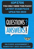 IOP3706 Personnel psychology employee retention Updated Exam Pack with assignment 1 solutions for semester 1 2023