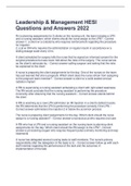 Leadership & Management HESI  Questions and Answers