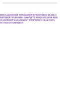 HESI LEADERSHIP MANAGEMENT PROCTORED EXAM (5 DIFFERENT VERSIONS) COMPLETE RESOURCES FOR HESI LEADERSHIP MANAGEMENT PROCTORED EXAM 100% SUCCESS GUARENTEED