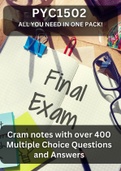 PYC1502 Exam and Study Pack for assignments and exams (Updated pack 2023) This is all you need for this module!