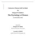 Instructor’s Manual with Test Bank for Margaret W. Matlin’s The Psychology of Women Seventh Edition (2012)