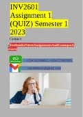 INV2601 Assignment 1 (QUIZ) Semester 1 2023