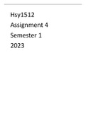 HSY1512 ASSIGNMENT 4 SEMESTER 1 2023