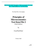 TEST BANK 2023 Principles of Microeconomics Test Item File 2 Ninth Edition by Case/Fair/Oster