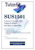 SUS1501 Assignment 5 Semester 1 2023 (867326)