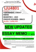 LJU4801 ASSIGNMENT 2 MEMO - SEMESTER 1 - 2023 - UNISA - (DETAILED ESSAY WITH FOOTNOTES - DISTINCTION GUARANTEED)