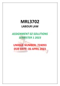 MRL3702 ASSIGNMENT 02 SOLUTIONS, SEMESTER 1, 2023