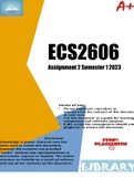 ECS2606 Assignment 2 Semester 1 2023