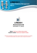 LRM2601 assessment 2 (Assignment 2) solutions (answers)