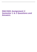 MAC2601 Assignment 2 Semester 1 & 2 Questions and Answers