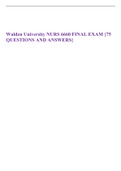 Walden University NURS 6660 FINAL EXAM {75 QUESTIONS AND ANSWERS}