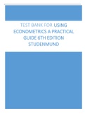 Test Bank for Using Econometrics A Practical Guide 6th Edition Studenmund