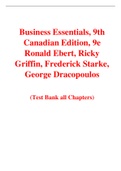 Business Essentials, 9th Canadian Edition, 9e Ronald Ebert, Ricky  Griffin, Frederick Starke, George Dracopoulos (Test Bank)