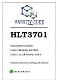 HLT3701 Assignment 2 2023 (637469)