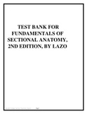 TEST BANK FOR FUNDAMENTALS OF SECTIONAL ANATOMY, 2ND EDITION, BY LAZO
