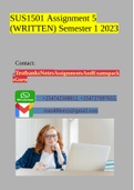 SUS1501 Assignment 5 (WRITTEN) Semester 1 2023